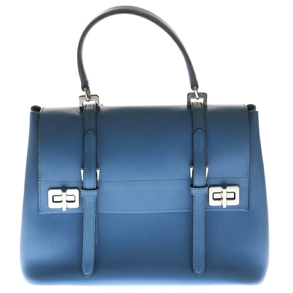 PRADA Saffiano Handbag Shoulder Bag Blue